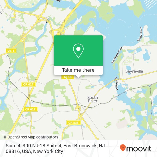 Mapa de Suite 4, 300 NJ-18 Suite 4, East Brunswick, NJ 08816, USA