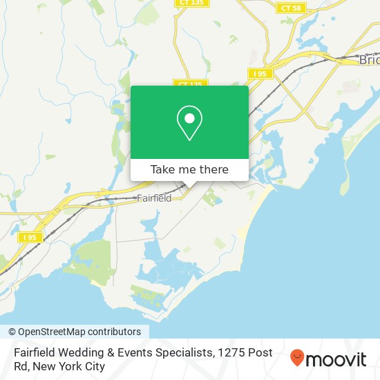 Mapa de Fairfield Wedding & Events Specialists, 1275 Post Rd