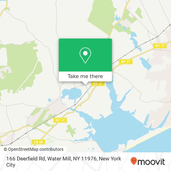 Mapa de 166 Deerfield Rd, Water Mill, NY 11976