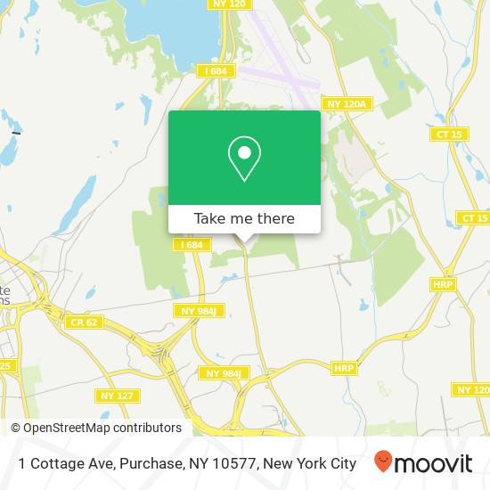 Mapa de 1 Cottage Ave, Purchase, NY 10577