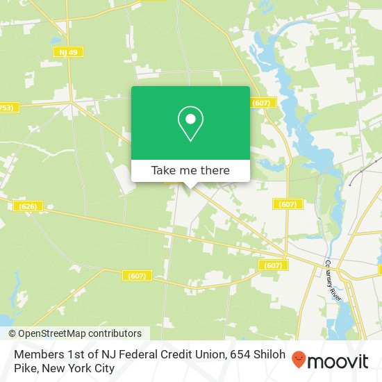 Members 1st of NJ Federal Credit Union, 654 Shiloh Pike map