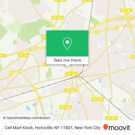Cell Mart Kiosk, Hicksville, NY 11801 map