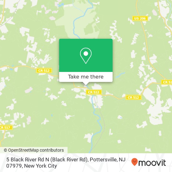 Mapa de 5 Black River Rd N (Black River Rd), Pottersville, NJ 07979