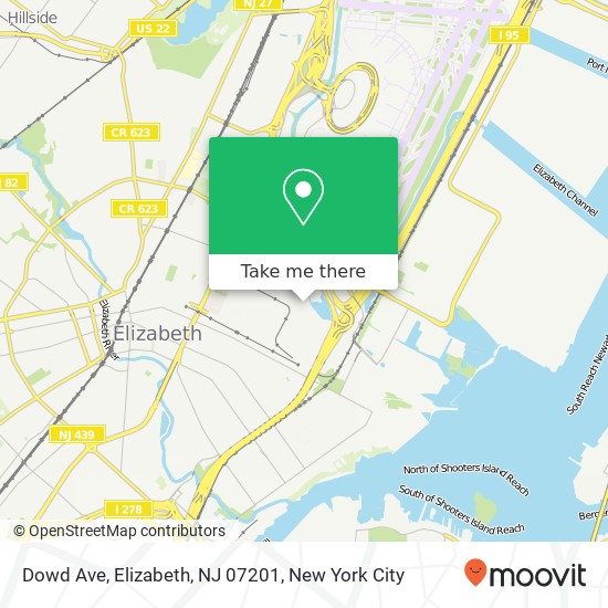 Mapa de Dowd Ave, Elizabeth, NJ 07201