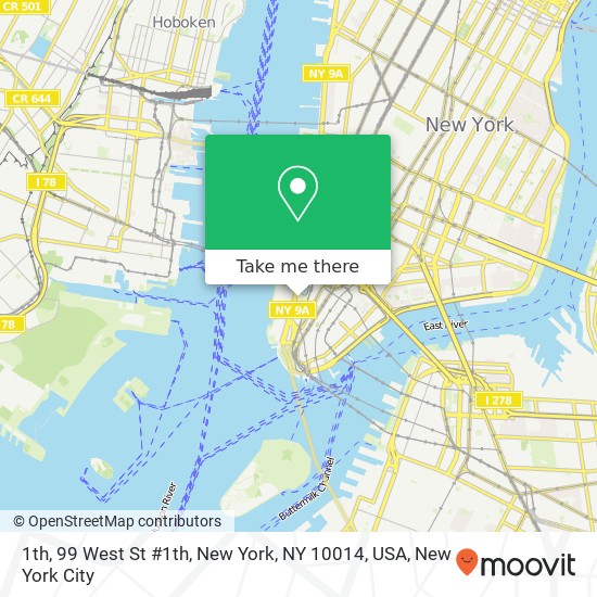 Mapa de 1th, 99 West St #1th, New York, NY 10014, USA