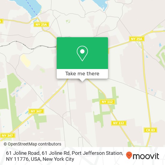 Mapa de 61 Joline Road, 61 Joline Rd, Port Jefferson Station, NY 11776, USA