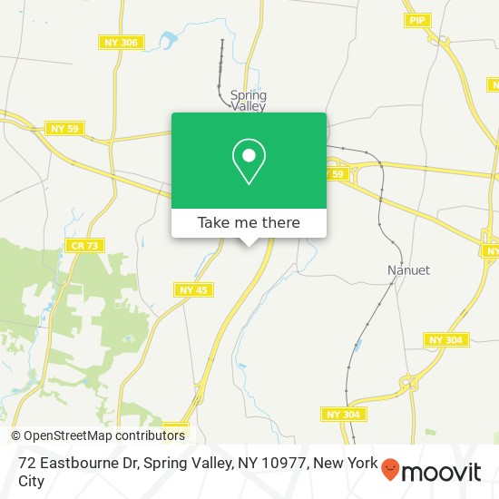 Mapa de 72 Eastbourne Dr, Spring Valley, NY 10977