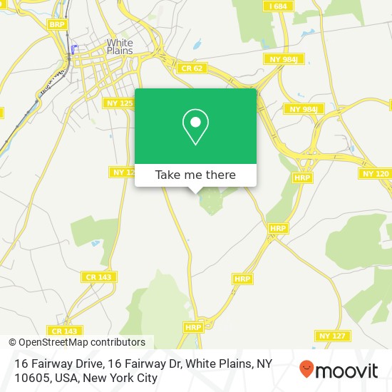 Mapa de 16 Fairway Drive, 16 Fairway Dr, White Plains, NY 10605, USA