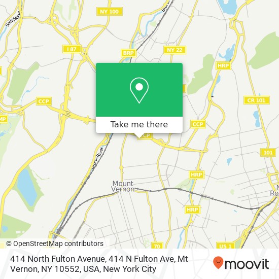 414 North Fulton Avenue, 414 N Fulton Ave, Mt Vernon, NY 10552, USA map