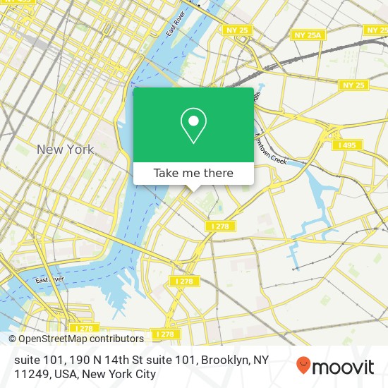 suite 101, 190 N 14th St suite 101, Brooklyn, NY 11249, USA map