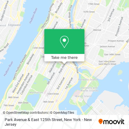 Park Avenue & East 125th Street map