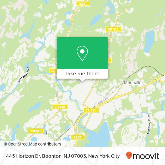 Mapa de 445 Horizon Dr, Boonton, NJ 07005