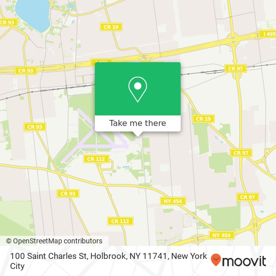 Mapa de 100 Saint Charles St, Holbrook, NY 11741