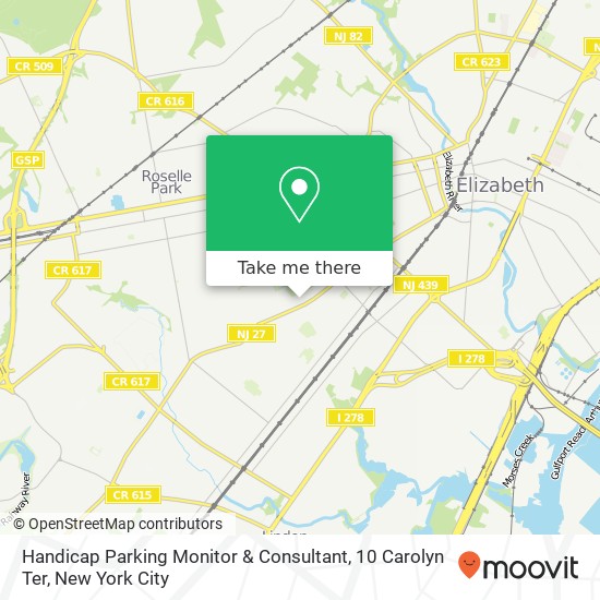 Mapa de Handicap Parking Monitor & Consultant, 10 Carolyn Ter