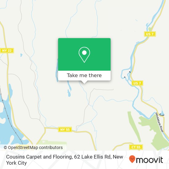 Mapa de Cousins Carpet and Flooring, 62 Lake Ellis Rd