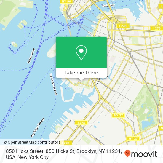 850 Hicks Street, 850 Hicks St, Brooklyn, NY 11231, USA map