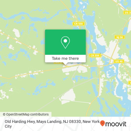 Mapa de Old Harding Hwy, Mays Landing, NJ 08330