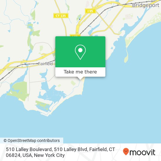 Mapa de 510 Lalley Boulevard, 510 Lalley Blvd, Fairfield, CT 06824, USA