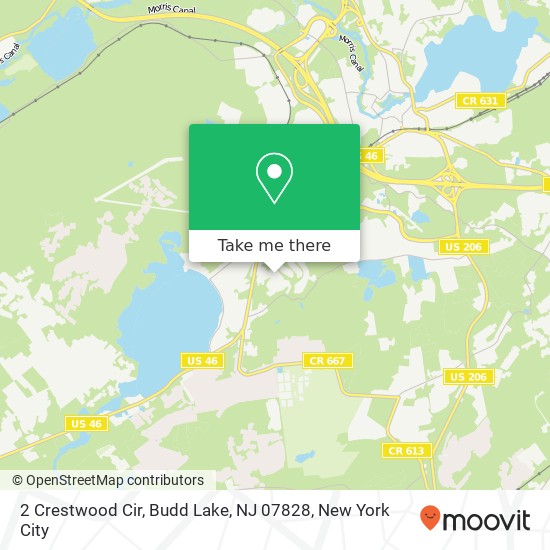 Mapa de 2 Crestwood Cir, Budd Lake, NJ 07828