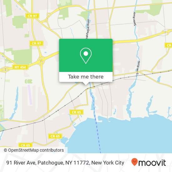 Mapa de 91 River Ave, Patchogue, NY 11772