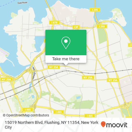 Mapa de 15019 Northern Blvd, Flushing, NY 11354