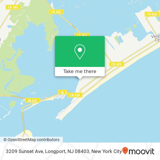 Mapa de 3209 Sunset Ave, Longport, NJ 08403