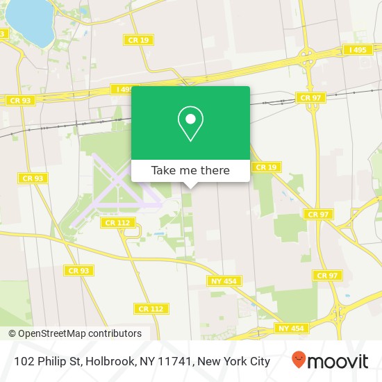 Mapa de 102 Philip St, Holbrook, NY 11741