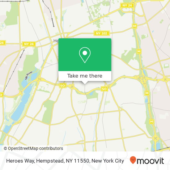 Mapa de Heroes Way, Hempstead, NY 11550