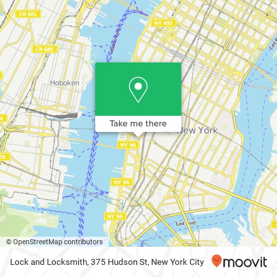 Mapa de Lock and Locksmith, 375 Hudson St