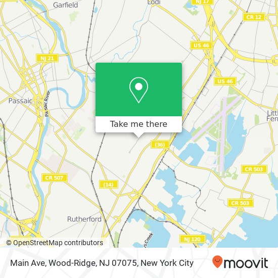 Mapa de Main Ave, Wood-Ridge, NJ 07075