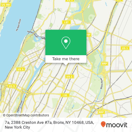 7a, 2388 Creston Ave #7a, Bronx, NY 10468, USA map