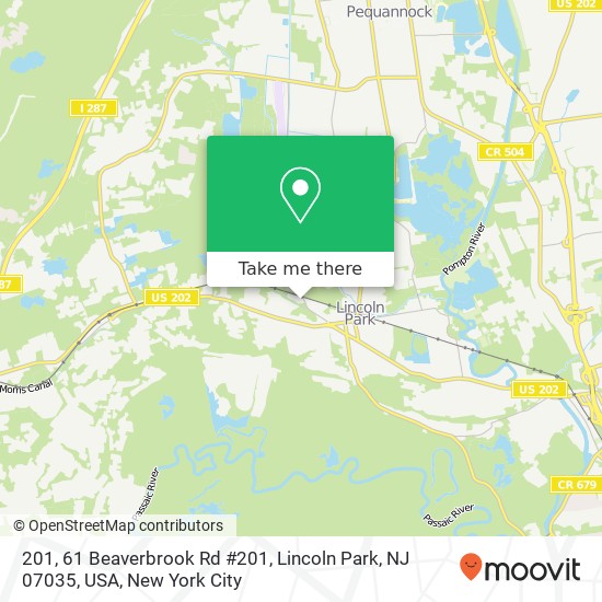 Mapa de 201, 61 Beaverbrook Rd #201, Lincoln Park, NJ 07035, USA