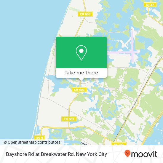 Bayshore Rd at Breakwater Rd map