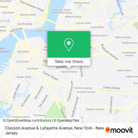 Classon Avenue & Lafayette Avenue map