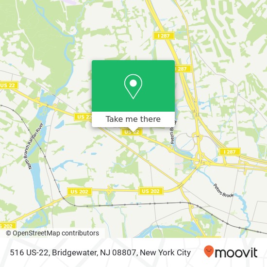 Mapa de 516 US-22, Bridgewater, NJ 08807