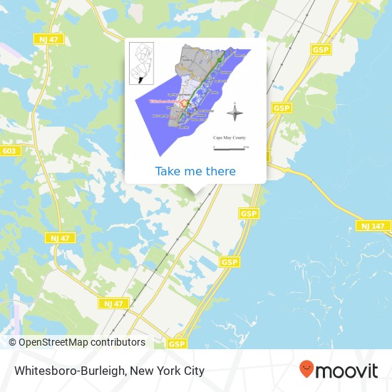 Mapa de Whitesboro-Burleigh, Whitesboro-Burleigh, Middle Township, NJ, USA