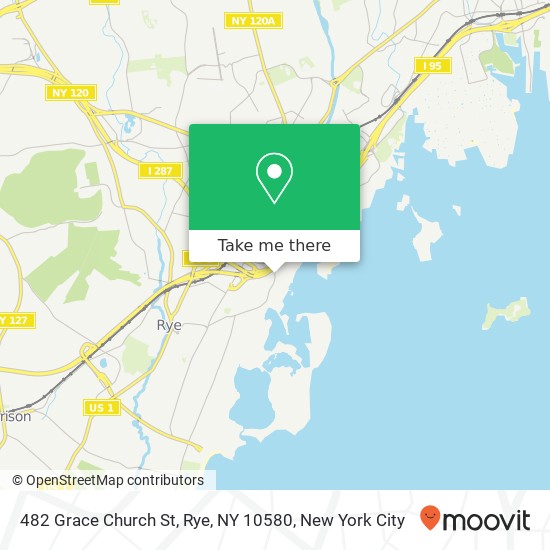 Mapa de 482 Grace Church St, Rye, NY 10580