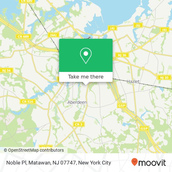 Mapa de Noble Pl, Matawan, NJ 07747