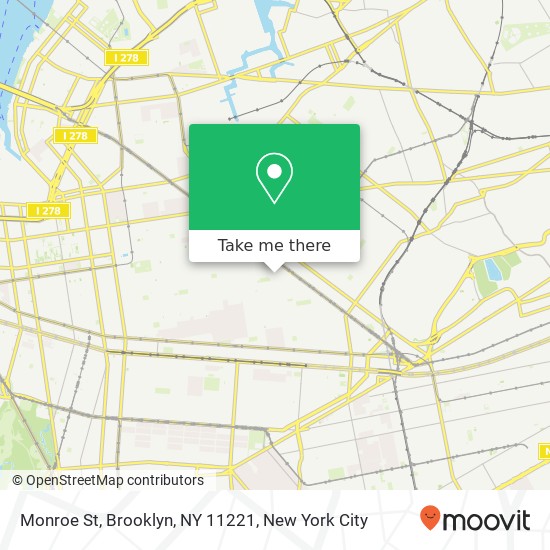 Mapa de Monroe St, Brooklyn, NY 11221