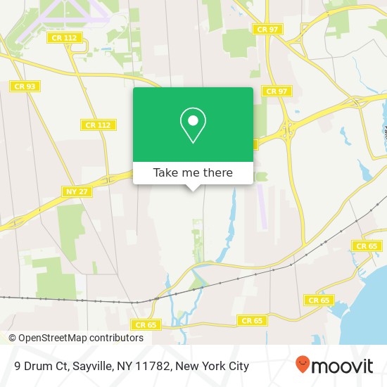 Mapa de 9 Drum Ct, Sayville, NY 11782