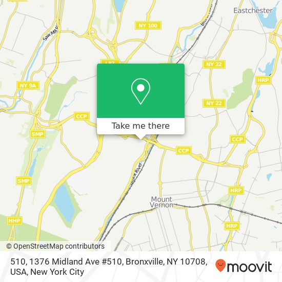 Mapa de 510, 1376 Midland Ave #510, Bronxville, NY 10708, USA