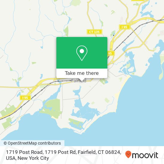 Mapa de 1719 Post Road, 1719 Post Rd, Fairfield, CT 06824, USA