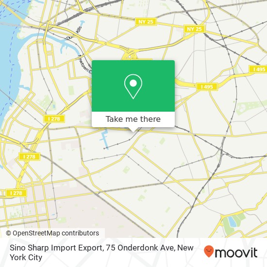 Mapa de Sino Sharp Import Export, 75 Onderdonk Ave