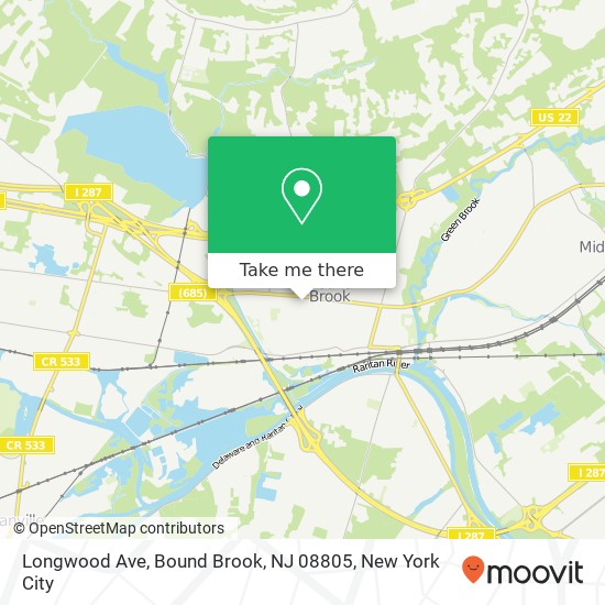 Mapa de Longwood Ave, Bound Brook, NJ 08805