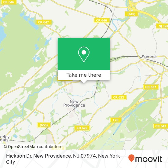 Mapa de Hickson Dr, New Providence, NJ 07974
