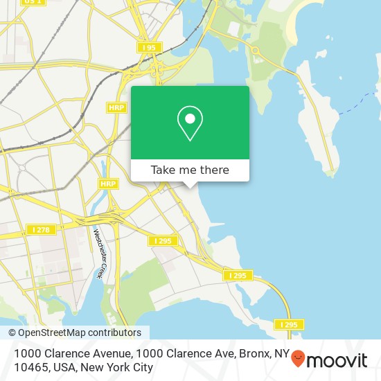 Mapa de 1000 Clarence Avenue, 1000 Clarence Ave, Bronx, NY 10465, USA