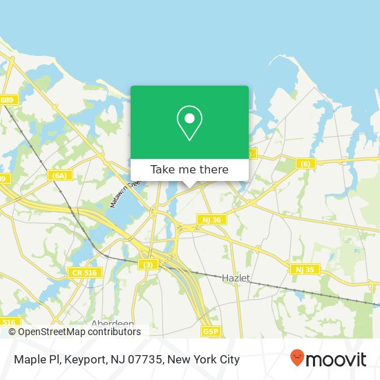 Mapa de Maple Pl, Keyport, NJ 07735