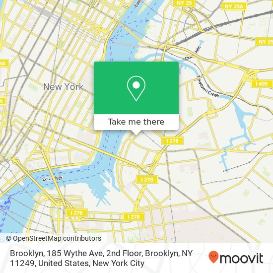 Brooklyn, 185 Wythe Ave, 2nd Floor, Brooklyn, NY 11249, United States map