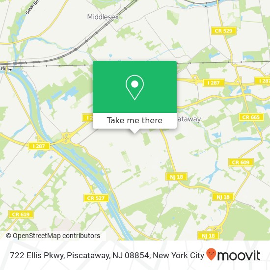 Mapa de 722 Ellis Pkwy, Piscataway, NJ 08854