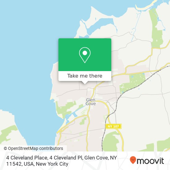 Mapa de 4 Cleveland Place, 4 Cleveland Pl, Glen Cove, NY 11542, USA